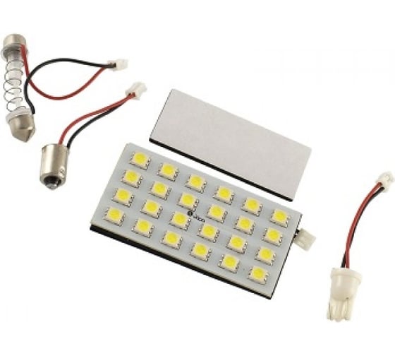 Светодиод Nord-Yadaная площадка 12V 24SMD(45x30mm)белый (кмп 3 цоколя: BA9s,T-10,T-11 универ) TM 902586 1