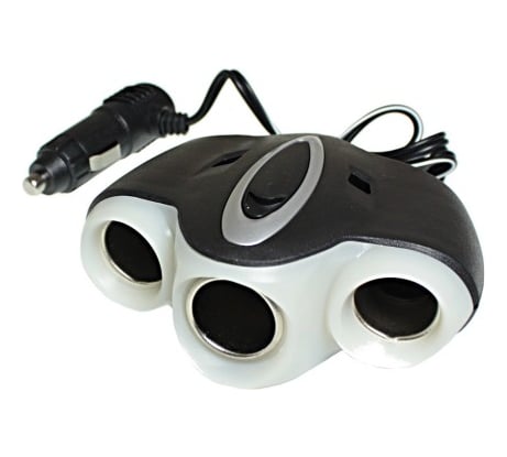 Разветвитель прикуривателя Nord-Yada 3 гнезда с пров. (88см) c подсвет.в пакете 902947