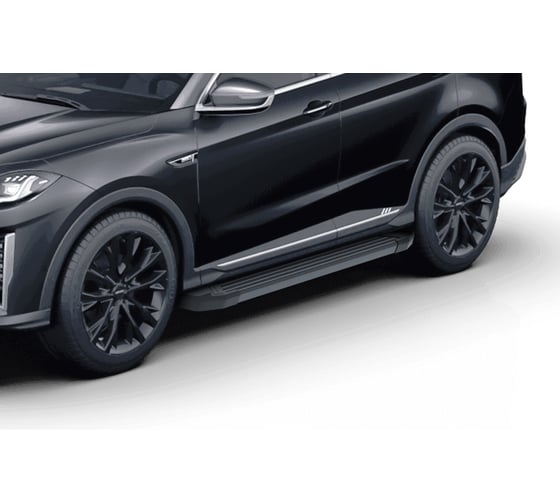 Пороги на автомобиль Rival Black Jetour X70 Plus 2023-, рынок РФ, 180 см, F180ALB.0910.1