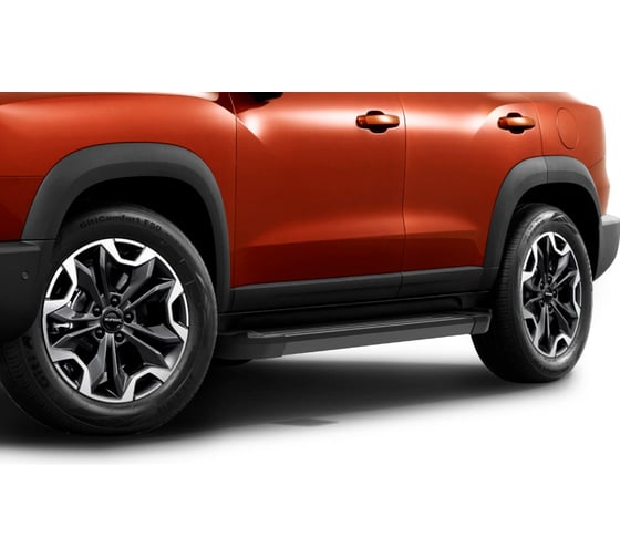 Пороги на автомобиль Rival Black Haval Dargo 2022-н.в., рынок РФ, 180 см, F180ALB.9406.1
