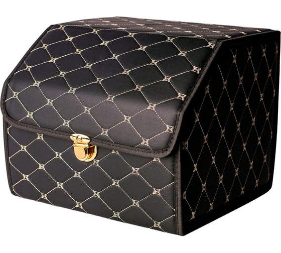 Ящик для багажника Good Sale 35x32x27 см, черный с золотой строчкой 10116BG