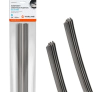 Резинки стеклоочистителя Airline SILICONE 700x6 мм (28) 2 шт в пакете с навершием AWBRES700P