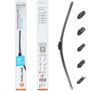 Бескаркасная щетка стеклоочистителя Airline SILICONE 330 мм (13) 5 адаптеров AWBBS001