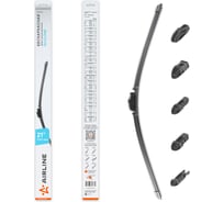 Бескаркасная щетка стеклоочистителя Airline SILICONE 530 мм (21) 5 адаптеров AWBBS009