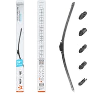 Бескаркасная щетка стеклоочистителя Airline SILICONE 600 мм (24) 5 адаптеров AWBBS011