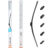 Бескаркасная щетка стеклоочистителя Airline SILICONE 700 мм (28) 5 адаптеров AWBBS013