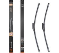 Комплект щеток стеклоочистителя Airline 650/430 мм, (26/17) бескаркасные PREMIUM с креплением Aeroclip, 2 штуки AWBM079