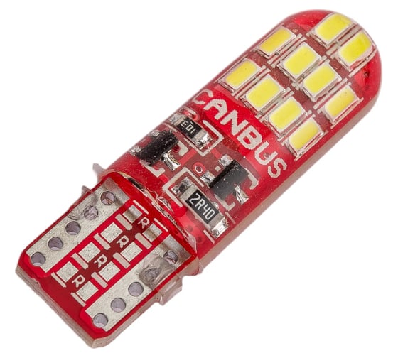 Автолампа SKYWAY диод T10 (W5W) 12V 20 SMD диодов 1-конт (CANBUS) белая, 2 шт. S08201455