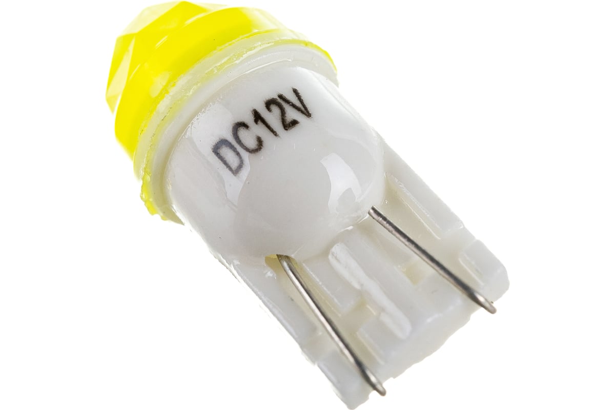 Автолампа skyway диод t10w5w 12v 1smd 1-конт керамика 3d желтая салон, габариты, номер, стопы s08201450