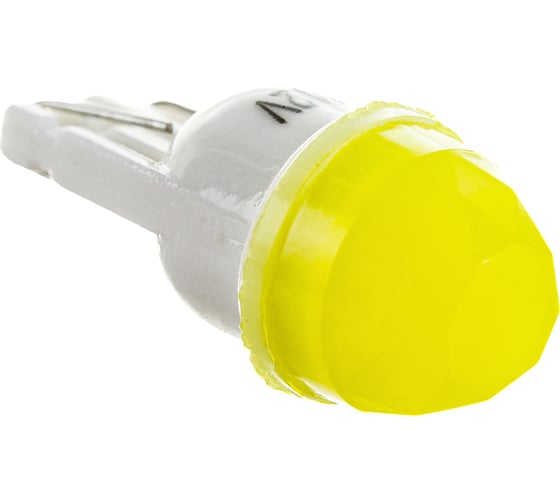 Автолампа SKYWAY диод T10W5W 12V 1SMD 1-конт керамика 3D Желтая Салон, габариты, номер, стопы S08201450