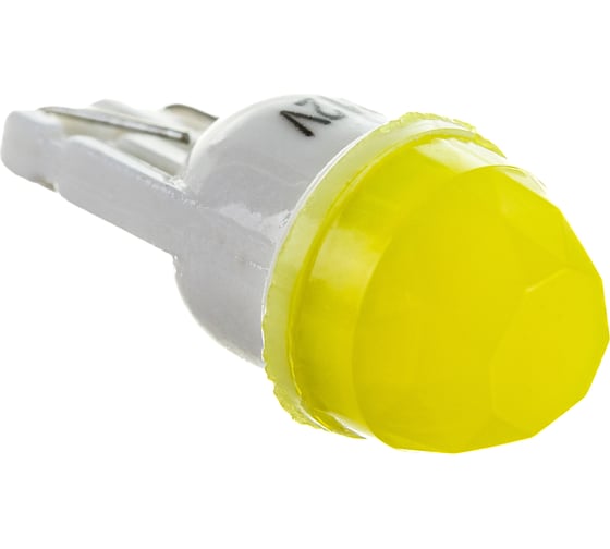 Автолампа SKYWAY диод T10W5W 12V 1SMD 1-конт керамика 3D Желтая Салон, габариты, номер, стопы S08201450