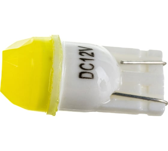 Автолампа SKYWAY диод T10W5W 12V 1SMD 1-конт керамика 3D Желтая Салон, габариты, номер, стопы S08201450