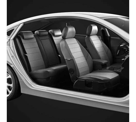 Авточехлы AVTOLIDER1 для Nissan Qashqai 1 J10 с 2006-2013г. джип 5 мест Задняя спинка 40 на 60, сиденье единое. Задний подлокотник (молния), 5-подголовников NI19-0801-EC17