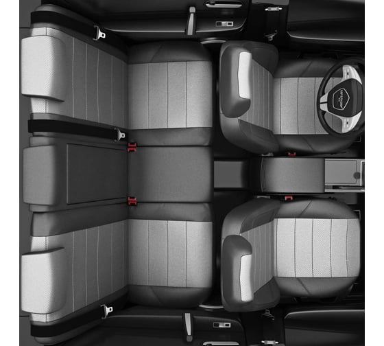 Авточехлы AVTOLIDER1 для Nissan Qashqai 1 J10 с 2006-2013г. джип 5 мест Задняя спинка 40 на 60, сиденье единое. Задний подлокотник (молния), 5-подголовников NI19-0801-EC17