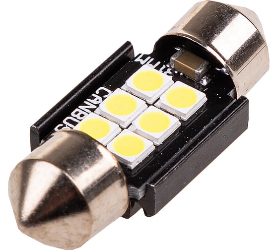 Автолампа SKYWAY диод T11C5W 12V 6SMD 1-конт 31мм с обманкой Белая Салон, номер S08201438 1