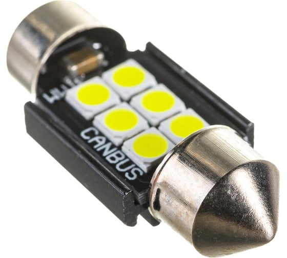 Автолампа SKYWAY диод T11C5W 12V 6SMD 1-конт 31мм с обманкой Белая Салон, номер S08201438