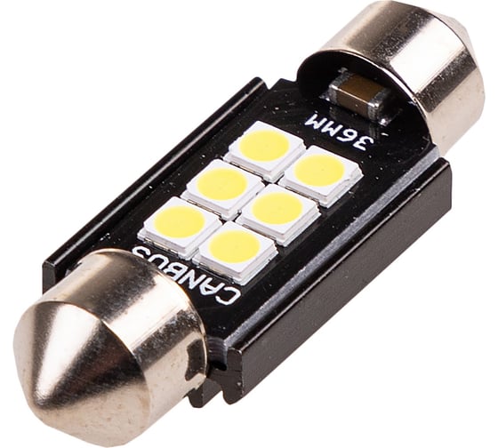 Автолампа SKYWAY диод T11 (C5W) 12V 6 SMD диодов 1-конт 36мм белая, 2 шт. S08201439 1