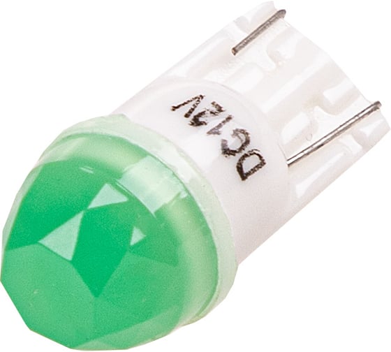 Автолампа SKYWAY диод T10W5W 12V 1SMD 1-конт керамика 3D Зеленая Салон, габариты, номер, стопы S08201449