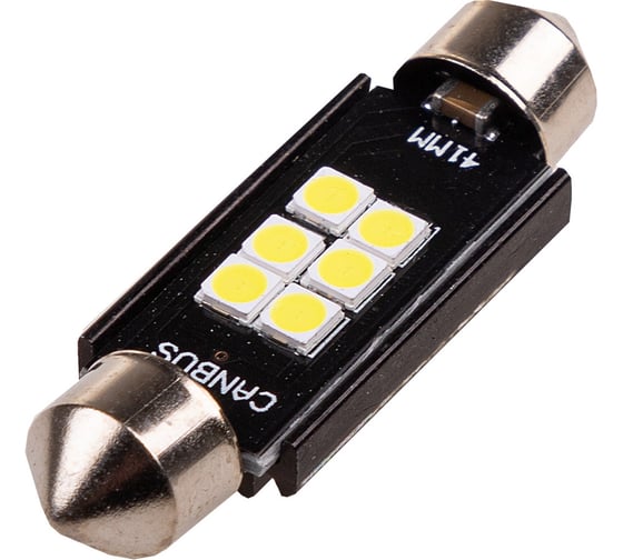 Автолампа SKYWAY диод T11C5W 12V 6SMD 1-конт 41мм с обманкой Белая Салон, номер S08201441 1