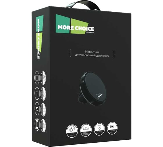 Держатель для телефона в машину More Choice зажим воздуховод C09 Black