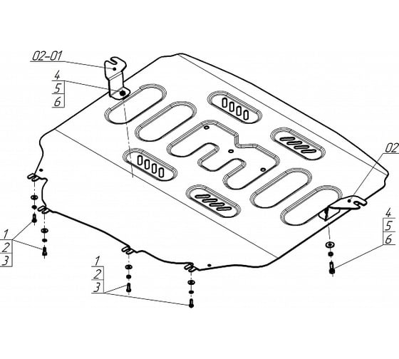 Защита стальная MOTODOR 2 мм Д, КПП GAC GS3 77805