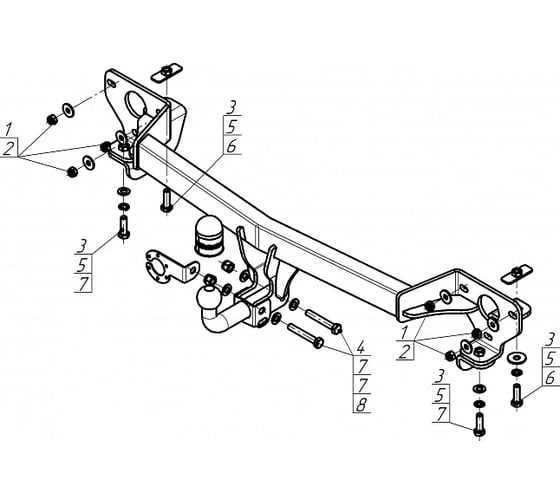 Фаркоп  MOTODOR GAC GS8 2023 - н.в 97803-A