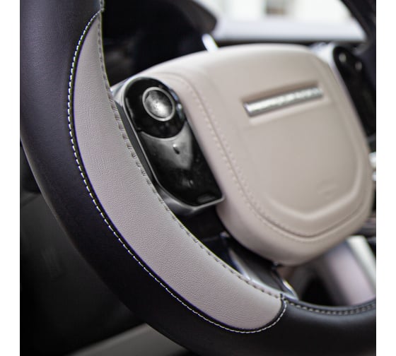 Чехол на руль DSV Black+Grey искусственная кожа R99201B