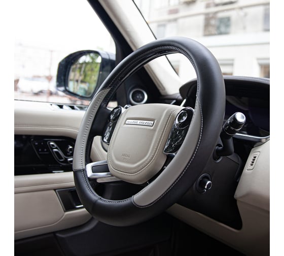 Чехол на руль DSV Black+Grey искусственная кожа R99201B