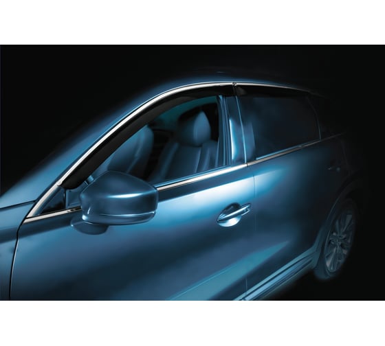 Дефлекторы окон с хромовым молдингом Chromex HYUNDAI SOLARIS II 2017, 4 шт / Хендай Солярис .63014 CHROMEX.63014