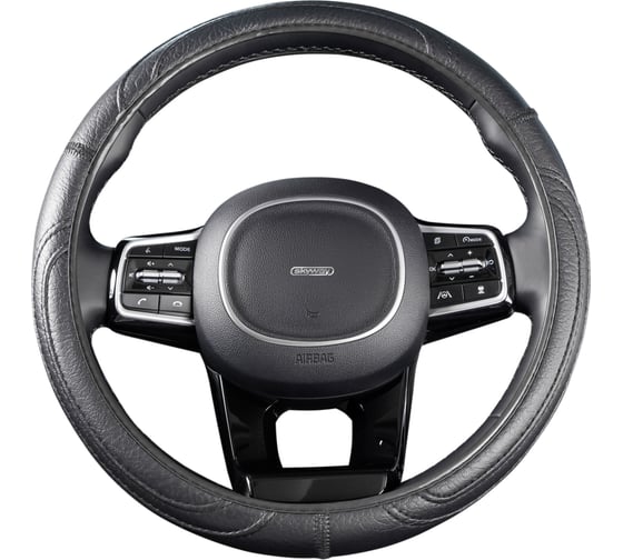 Оплетка SKYWAY Standart-3 М Черная экокожа S01102483
