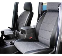 Чехлы сиденья SKYWAY UAZ PATRIOT с 2014-н.в. SUV экокожа 12 предм. черный/Темно-серый лев руль U2-2K