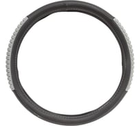 Оплётка руля CarPerformance экокожа, две силиконовые вставки, чёрный/серый, L CP-2060 BK/GY /L/