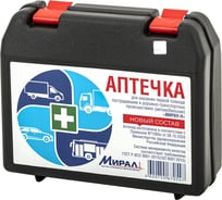 Аптечка первой помощи автомобильная ОФИСМАГ МИРАЛ-Н, футляр полистирол, состав - по приказу № 1080н, ФП 4 607677
