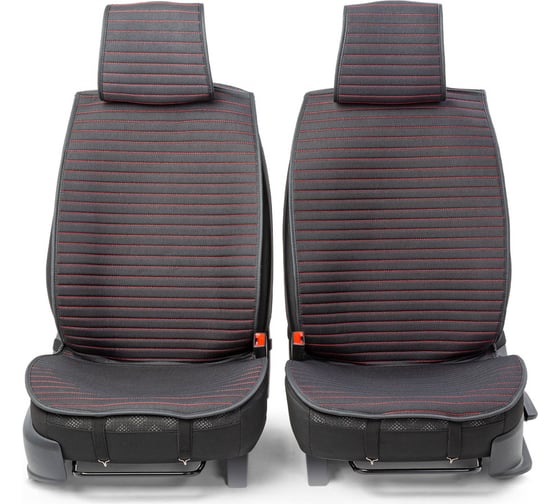 Накидки на передние сиденья CarPerformance, 2 шт. материал fiberflax /лен/ CUS-1022 BK/RD