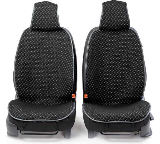 Накидки на передние сиденья CarPerformance, 2 шт. материал fiberflax /мягкий лен/ CUS-1052 BK/GY