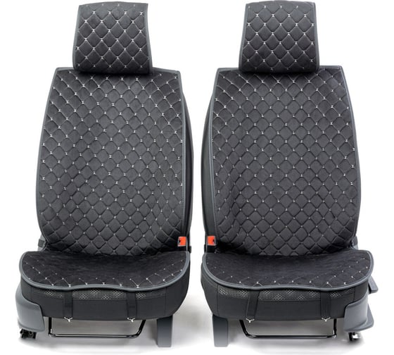 Накидки на передние сиденья CarPerformance, 2 шт. материал алькантара CUS-1012 BK/GY