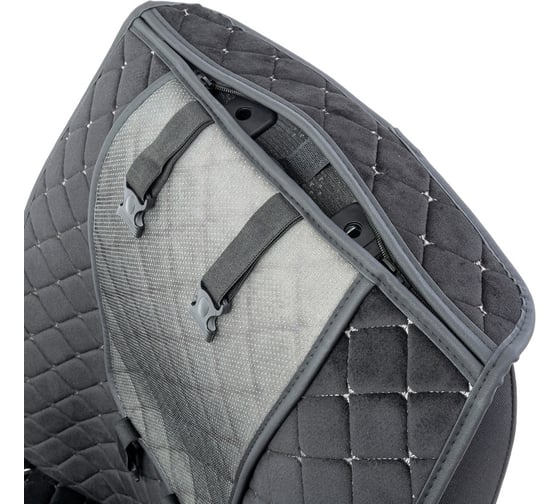 Накидки на передние сиденья CarPerformance, 2 шт. материал алькантара CUS-1012 BK/GY