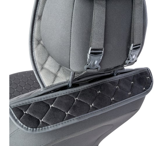 Накидки на передние сиденья CarPerformance, 2 шт. материал алькантара CUS-1012 BK/GY