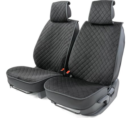 Каркасные накидки на передние сиденья CarPerformance 2 шт., алькантара CUS-2012 BK/BK