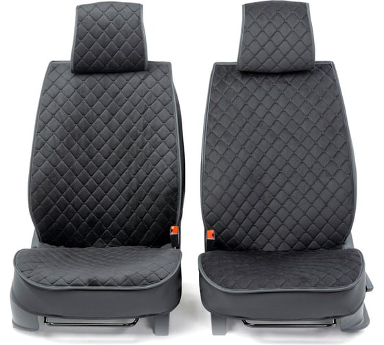 Каркасные накидки на передние сиденья CarPerformance 2 шт., алькантара CUS-2012 BK/BK