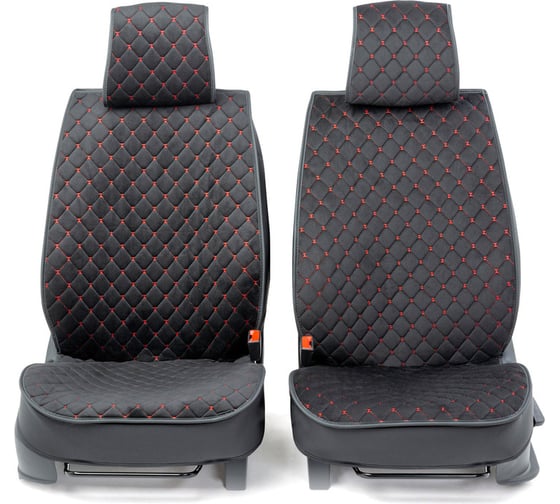Каркас накидки на переднее сиденье CarPerformance 2 шт., алькантара CUS-2012 BK/RD