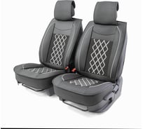 Каркасные накидки на передние сиденья CarPerformance 2 шт., экокожа CUS-2092 BK/GY