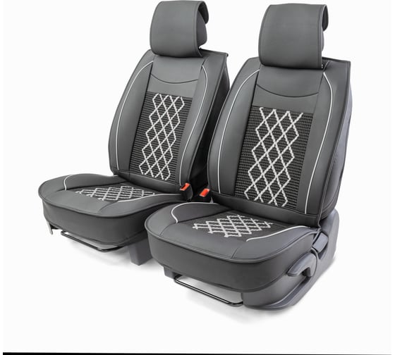 Каркасные накидки на передние сиденья CarPerformance 2 шт., экокожа CUS-2092 BK/GY 1