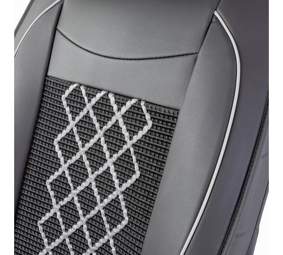 Каркасные накидки на передние сиденья CarPerformance 2 шт., экокожа CUS-2092 BK/GY