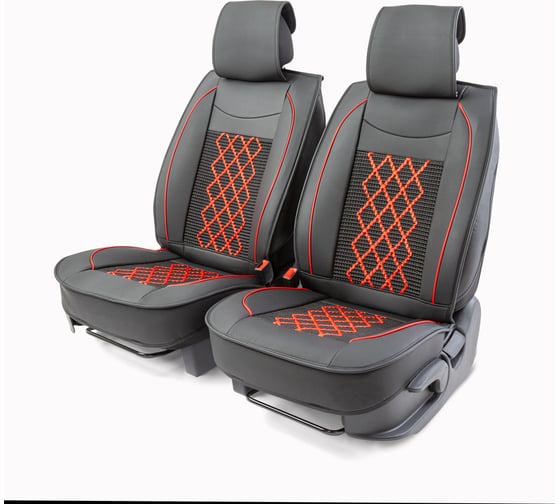 Каркас накидки на переднее сиденье CarPerformance 2 шт., экокожа CUS-2092 BK/RD
