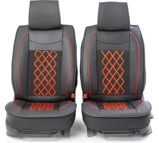 Каркас накидки на переднее сиденье CarPerformance 2 шт., экокожа CUS-2092 BK/RD