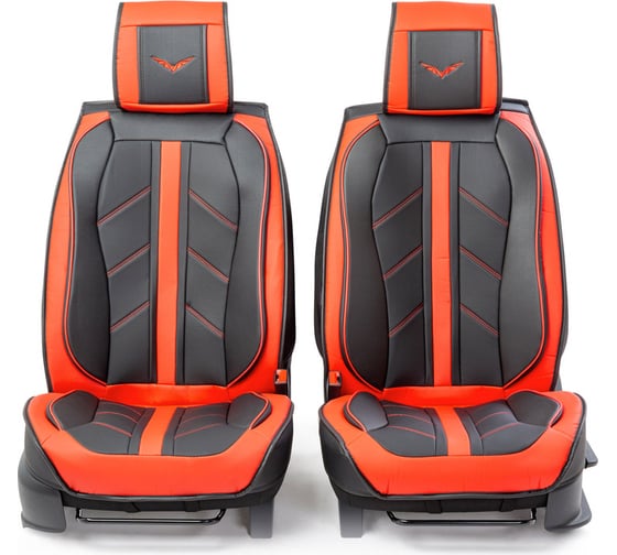 Каркасные 3D накидки на передние сиденья CarPerformance 2 шт. CUS-3012 BK/RD