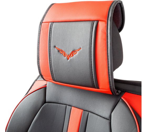 Каркасные 3D накидки на передние сиденья CarPerformance 2 шт. CUS-3012 BK/RD