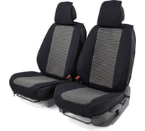 Каркасные 3D накидки на передние сиденья CarPerformance 2 шт., fiberflax/лен CUS-3024 BK/GY