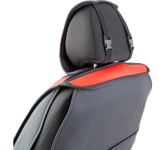 Каркасные 3D накидки на передние сиденья CarPerformance 2 шт., экокожа и алькантара CUS-3044 BK/RD 1